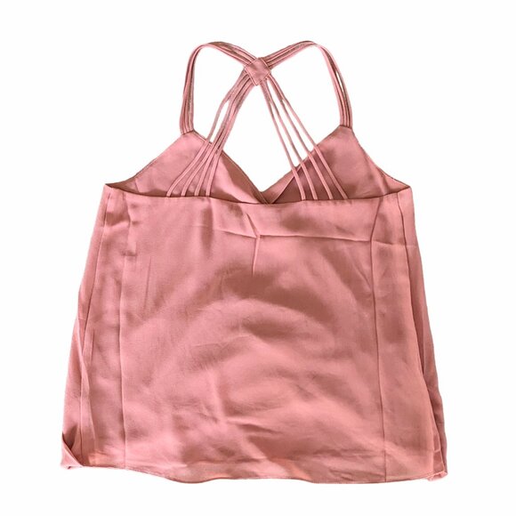 Naked Zebra Dressy Overlap Tank Top Blouse Camisole NWOT EUC Small Dusty Pink - Picture 4 of 8